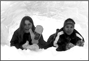 Galena PECS students in the Snow Shelter 