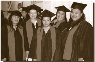 Left to right: Eliza Ned, Allakaket; Cecelia Nation, Fairbanks; Mary Pilot, Koyukuk; Mona Perdue Jones, Fairbanks; and Sophie Ellen Peters, Huslia