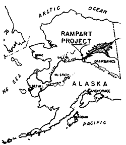 Map of proposed rampart dam