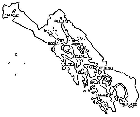 Map of Tlingit Tribal Groups