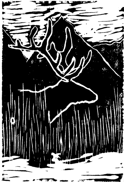 Caribou Block Print